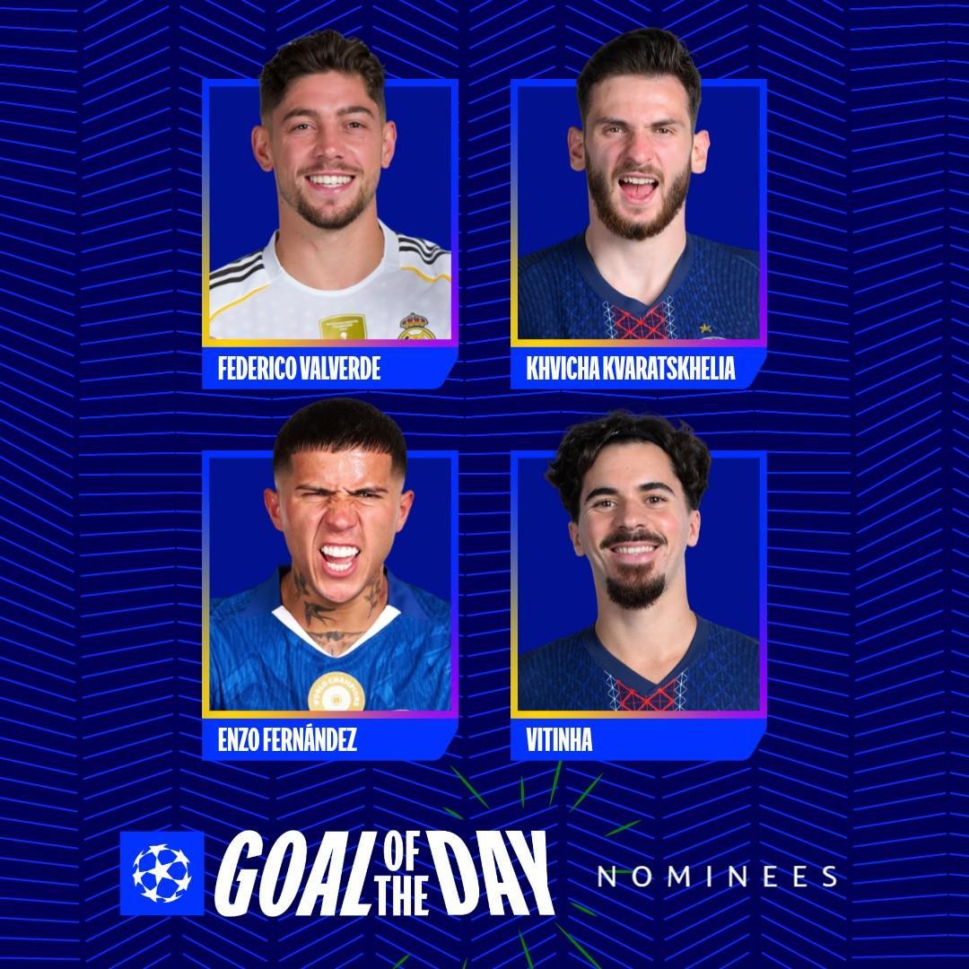 MKSPORT-欧冠今日最佳进球候选：巴尔韦德、恩佐、维蒂尼亚、KK入围